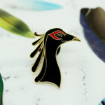 Black Secretary Bird Enamel Pin