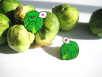 Set of two Christmas Brussels Sprout LOVER and HATER Pins
