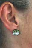 Glittery Rain Frog Enamel Stud Earrings