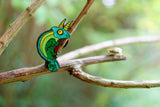 Glittery Jackson's Chameleon Enamel Pin