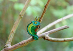 Glittery Jackson's Chameleon Enamel Pin