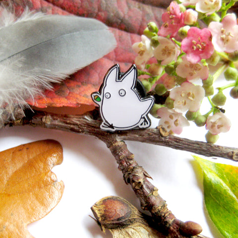 Tiny White Forest Spirit inspired fan Enamel Pin